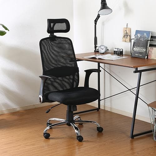 【新品・送料無料】ヘッド付き アームアップチェア 1ブラック