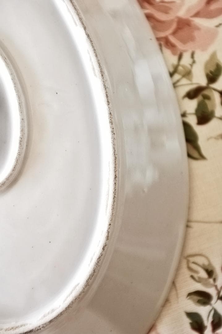 19世紀 フランス 36c 白の集約と重厚なオーバルプレートa アンティーク