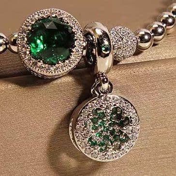 Pandora 緑色ストーンのビーズブレスレット カップルデー素敵なプレゼント