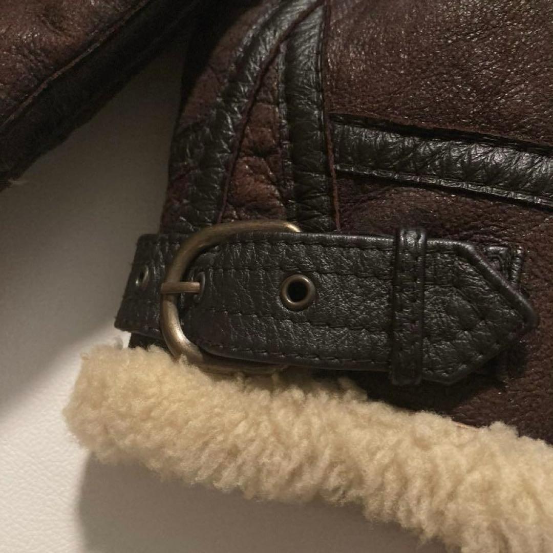 【り】グリーマン B-3 フライトジャケット L 羊革 ムートンブラウン