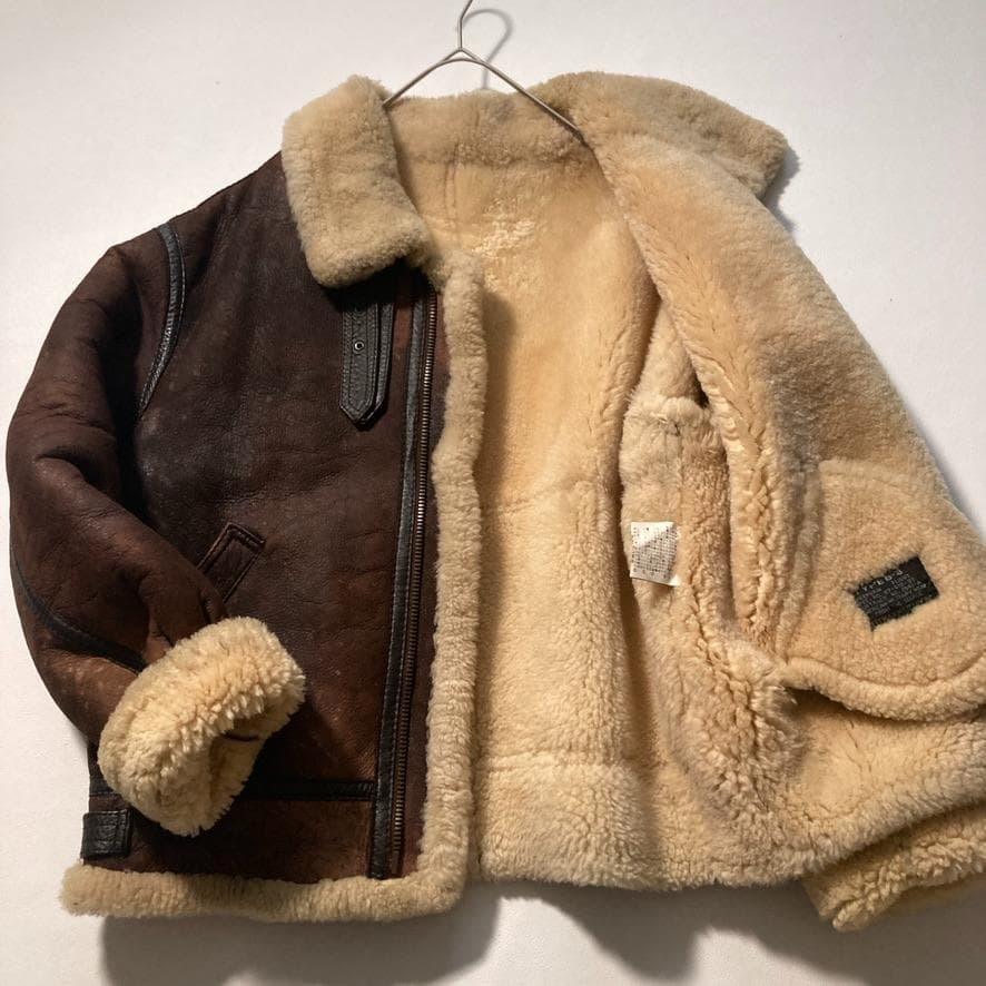 【り】グリーマン B-3 フライトジャケット L 羊革 ムートンブラウン