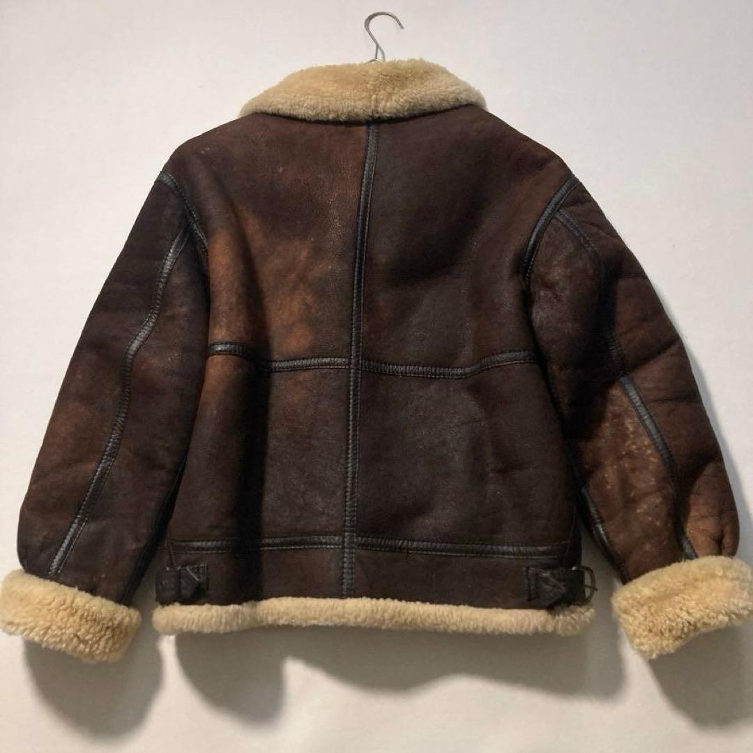 【り】グリーマン B-3 フライトジャケット L 羊革 ムートンブラウン