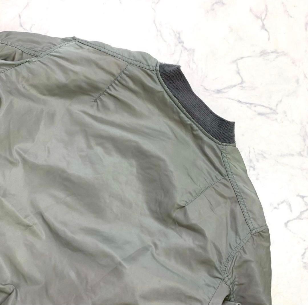 希少カラー★ 90s USA製 ALPHA MA-1 シルバー L　D335