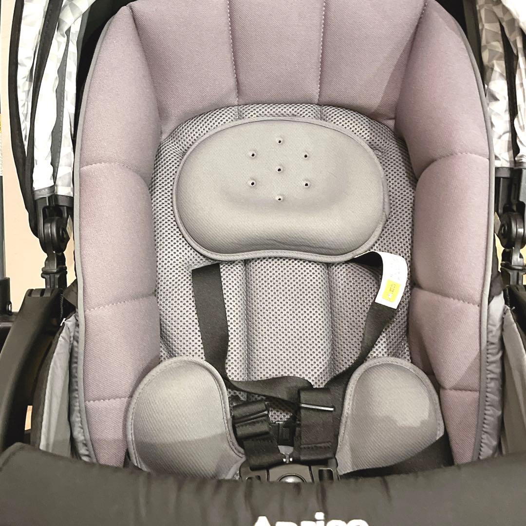 極美品　Aprica ラクーナソファークッション ベビーカー　レザーハンドル