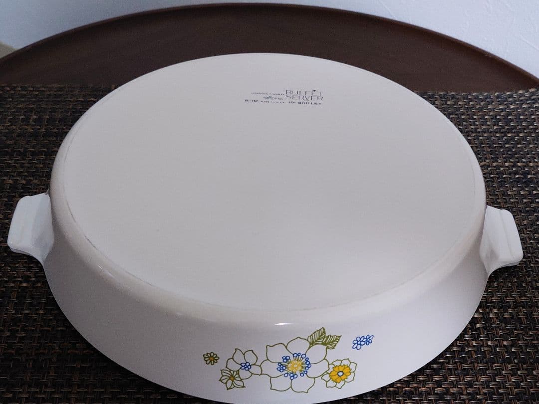 ビンテージCORNING WAREコーニングウェアキャセロール&貴重な鍋敷き付き