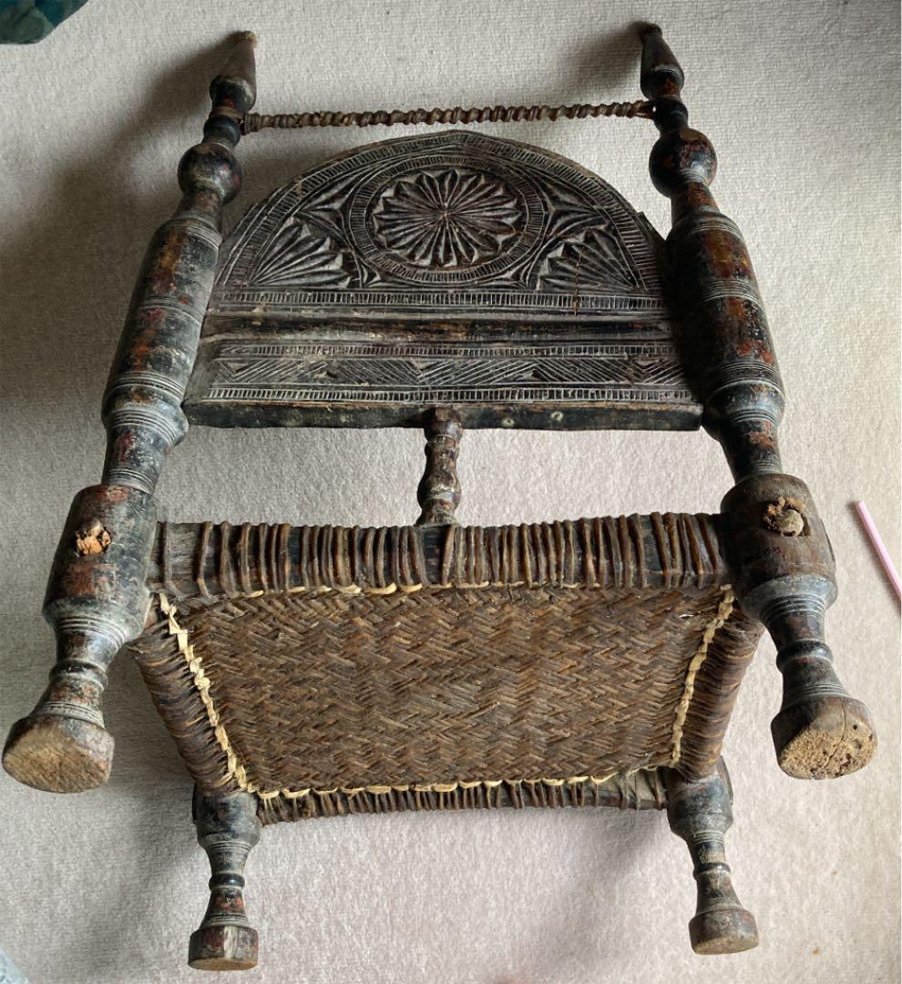 グランピエ　Granpie 伝統的な椅子　チェアー　イス　木と山羊革