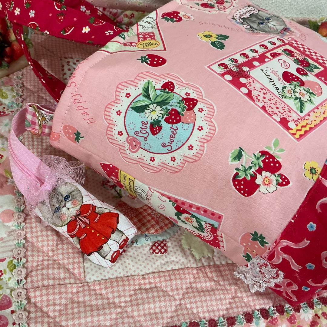 葉*明様 ファスナー付トートバッグ❣️バレリーナ♡ルミちゃん❣️真っ赤ないちごマ