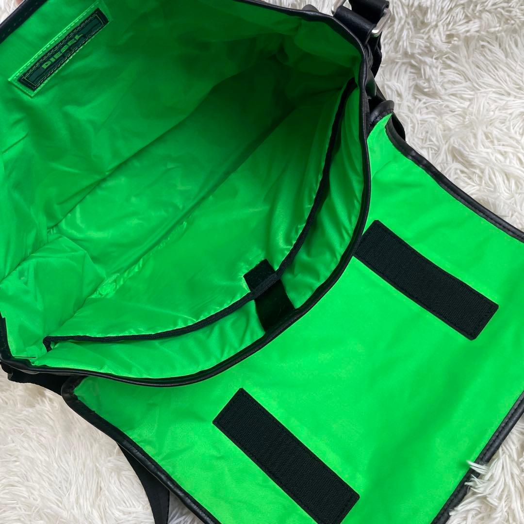 極美品✨　DIESEL メッセンジャーバッグ　レザーナイロン　カモフラ　y2k