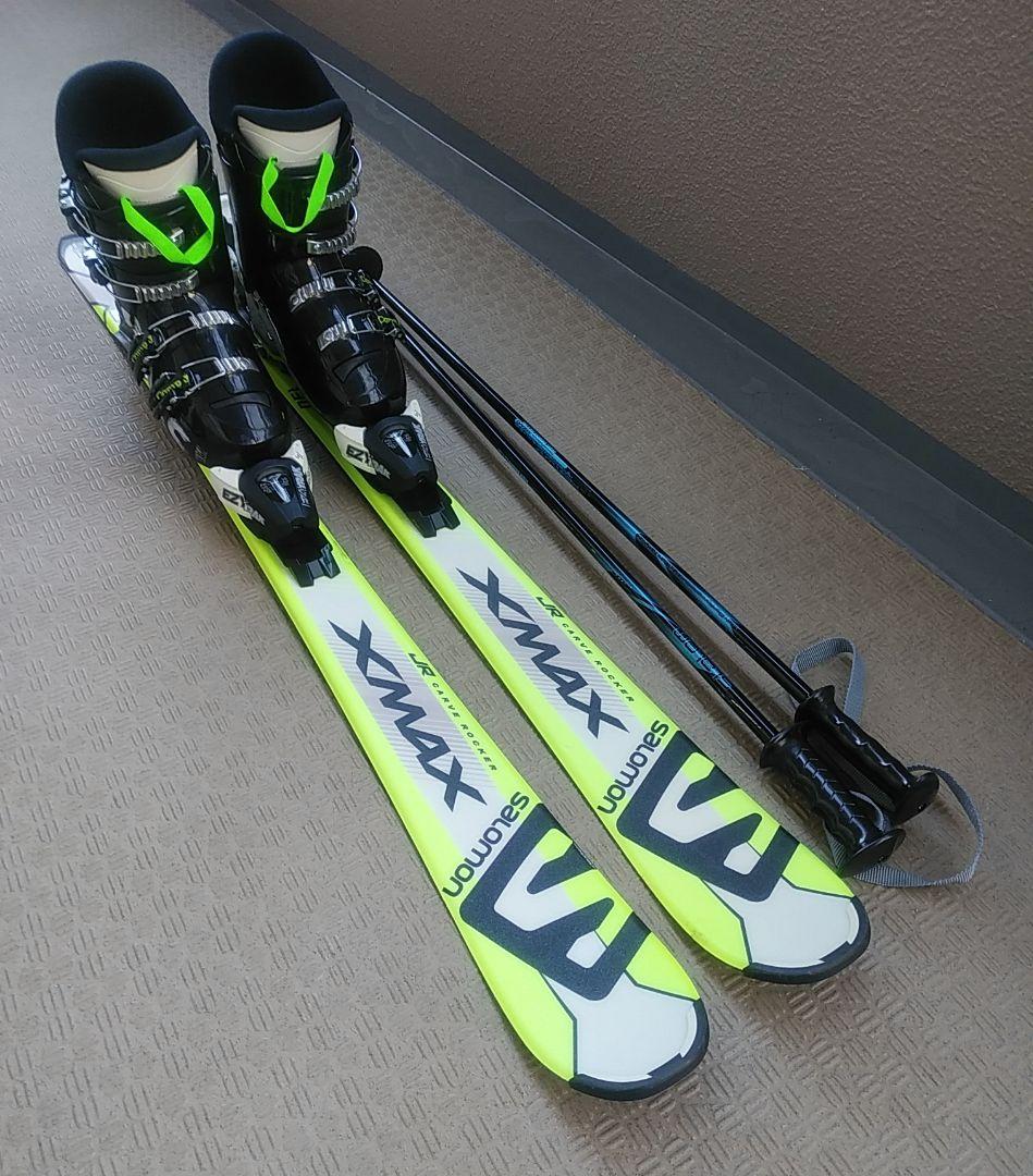 スキー3点セット　板130cm ブーツ23cm ストック　ジュニア子供用