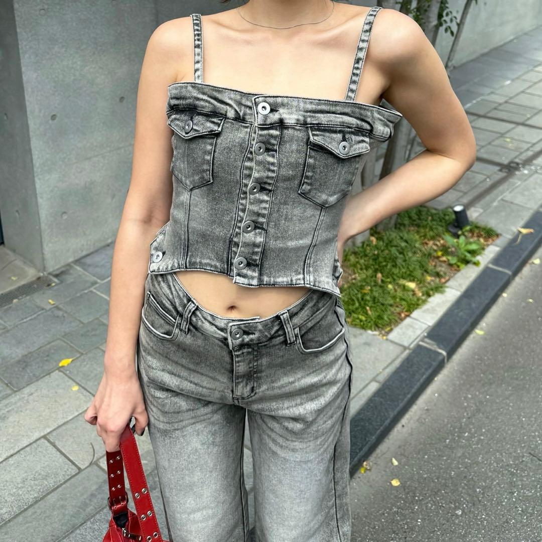 SPIRALGIRL デニムビスチェオールインワン