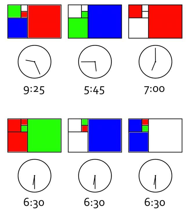 【珍品】 フィボナッチ時計 多色デジタル置時計 フルカラーランプ
