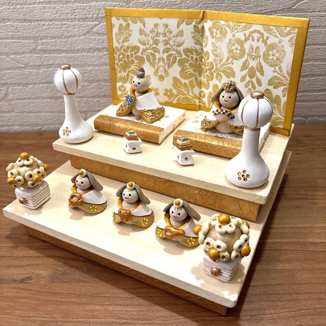 手作り　雛人形　二段飾り　ひな人形　ひな祭り