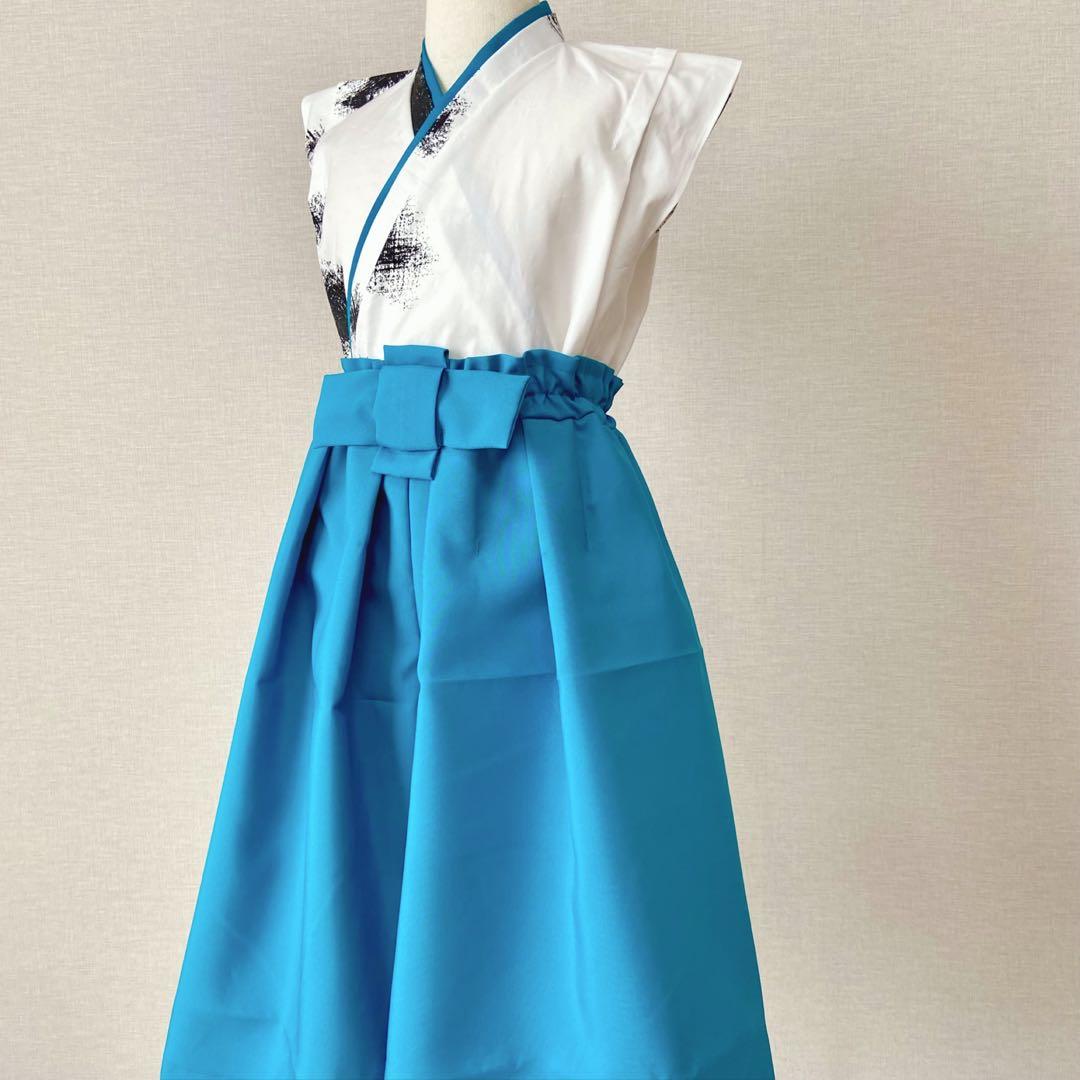 七五三 羽織袴セット 男の子 5歳 ブルー系 ハンドメイド 着物