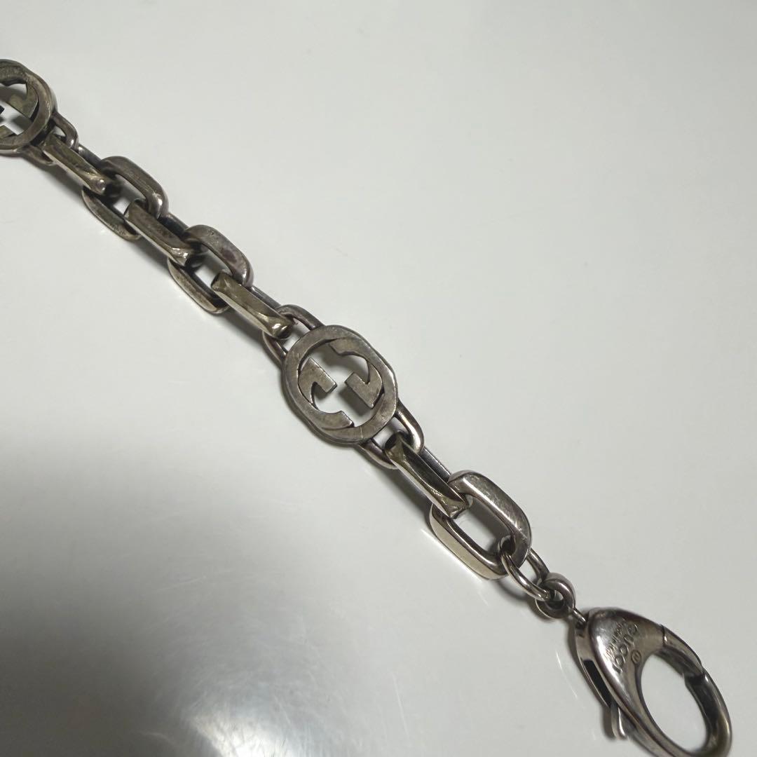 GUCCI グッチ インターロッキング チェーン ブレスレット シルバー