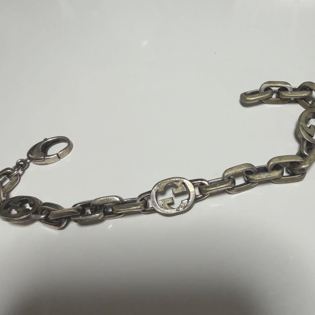 GUCCI グッチ インターロッキング チェーン ブレスレット シルバー