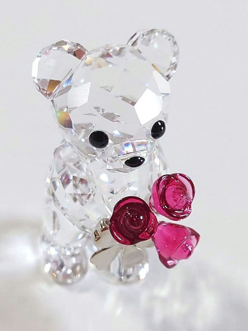 SWAROVSKI　クリスベア 赤い薔薇　 愛しています