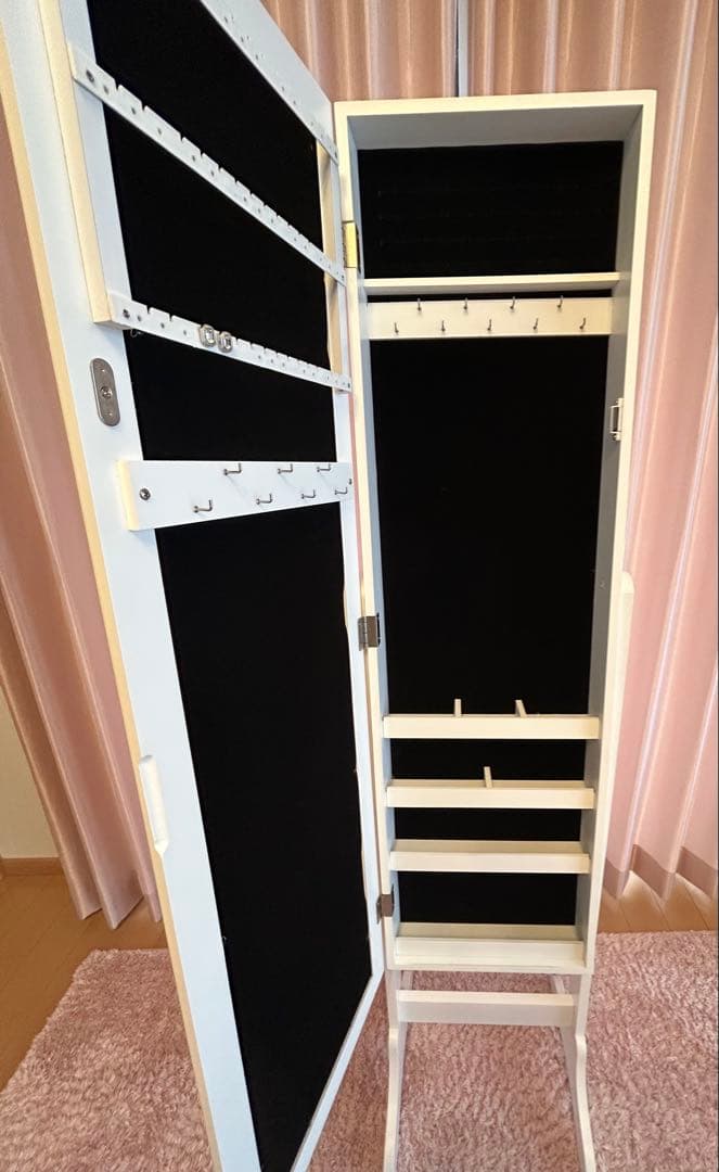 【アクセサリー収納】スタンドミラー　SOFIA HS(ホワイト)