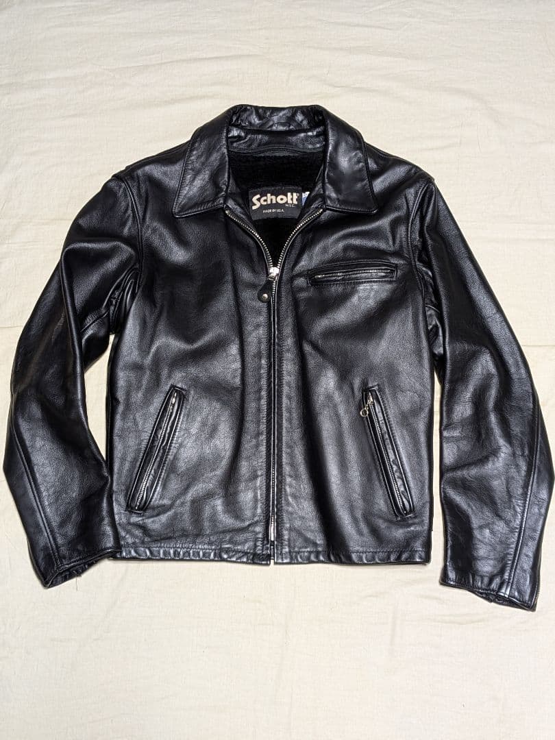 Schott 643 美品 38　USA トラッカー　ライダース　内ボア付