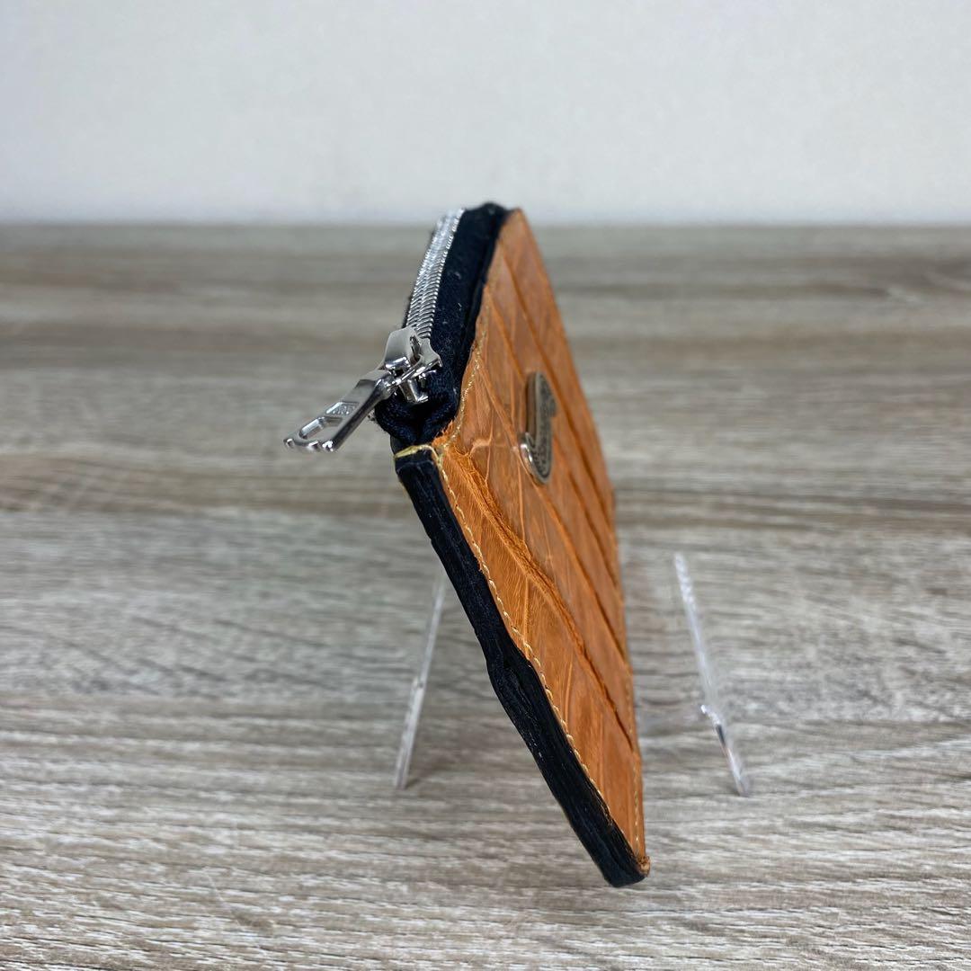 ビルウォールレザー　ケース ラウンドジップレザー クロコ　オレンジ