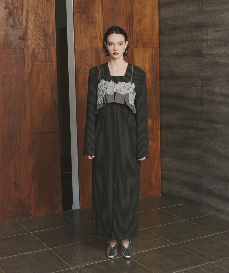 スーツ・フォーマル・ドレス ANDRESD pinstripe tailored bustier dress