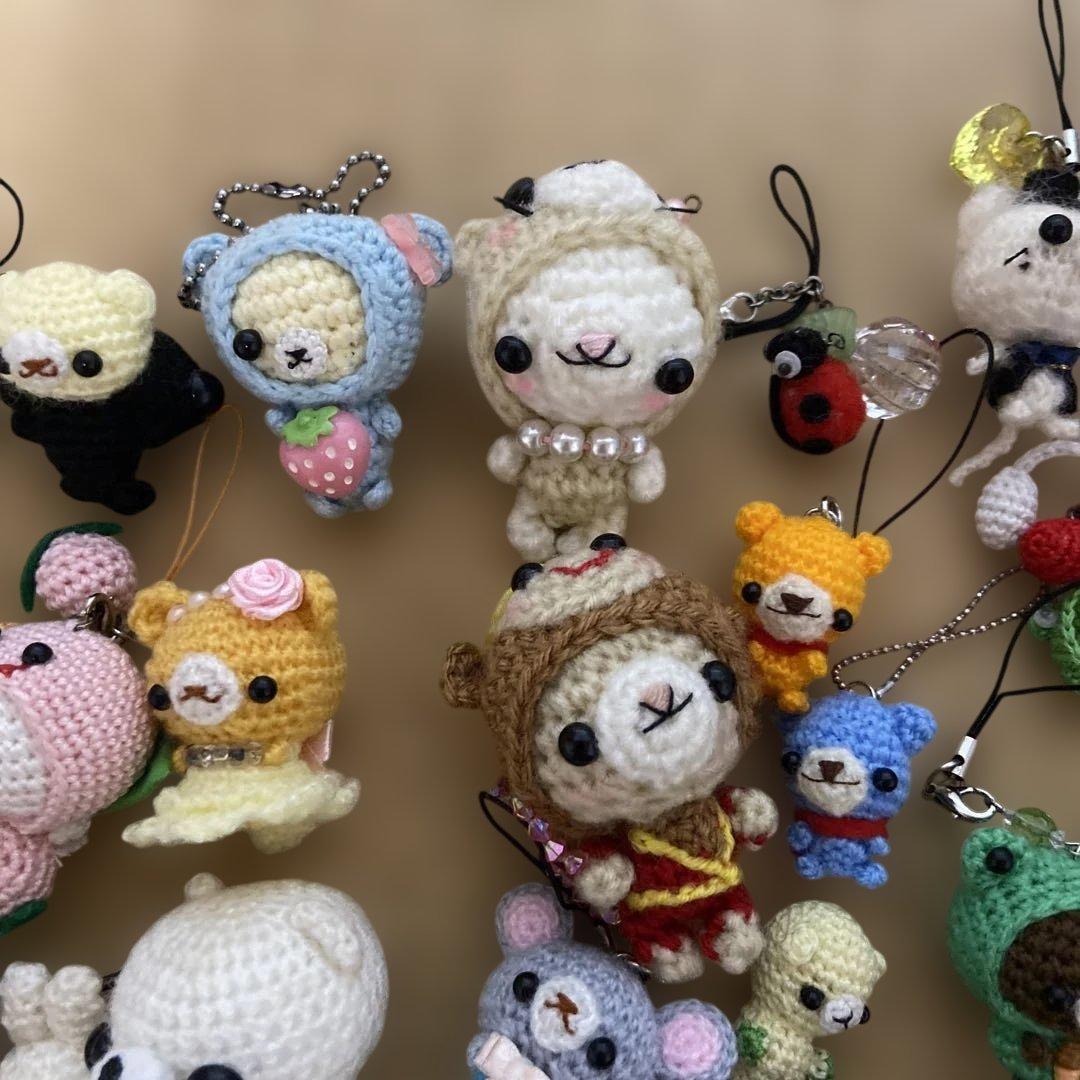 ハンドメイド　編みぐるみストラップ　動物　まとめ売り