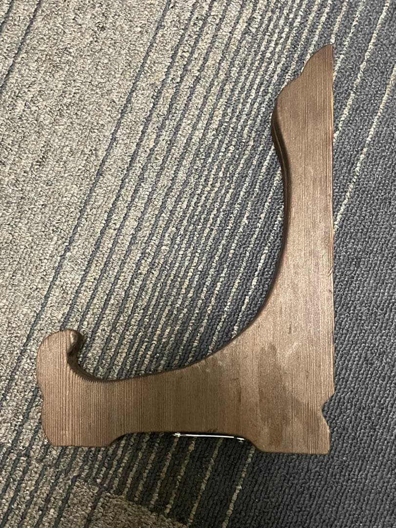 古着　魚の彫刻付き　ガラス皿 木製スタンド付き