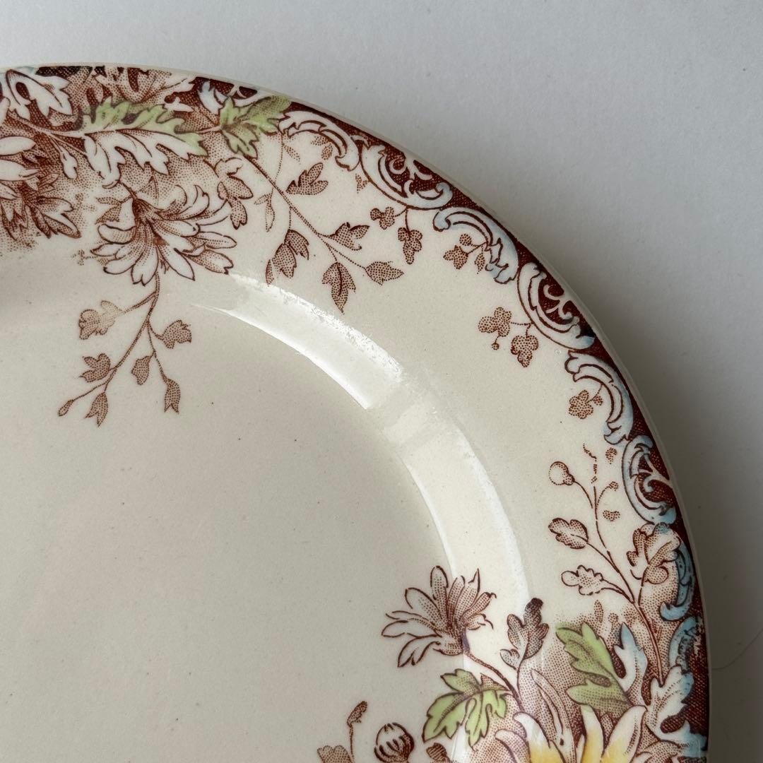 フランスアンティーク　GIEN　ジアン　秋の花　FLEURS D'AUTOMNE