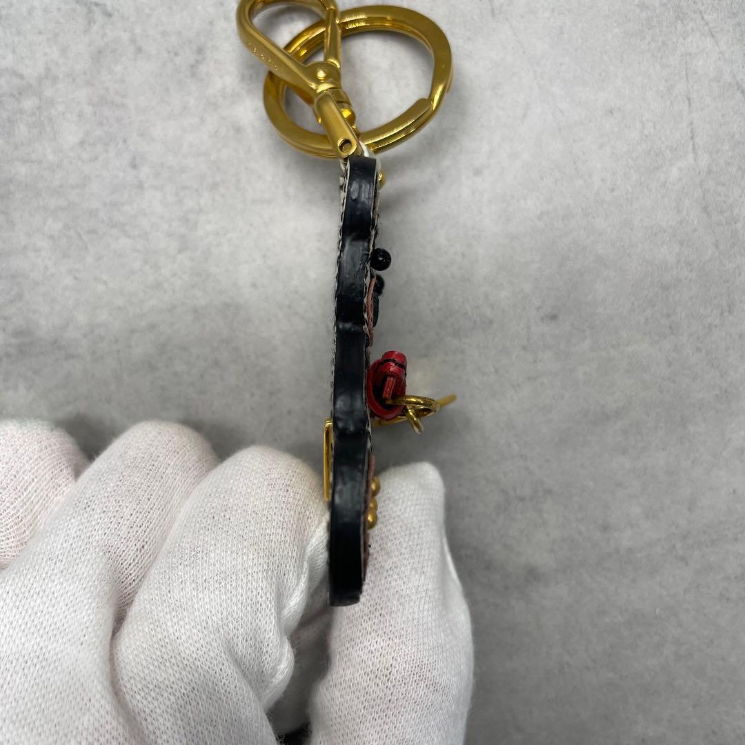 小物 PRADA Teddy Saffiano Leather Keyring