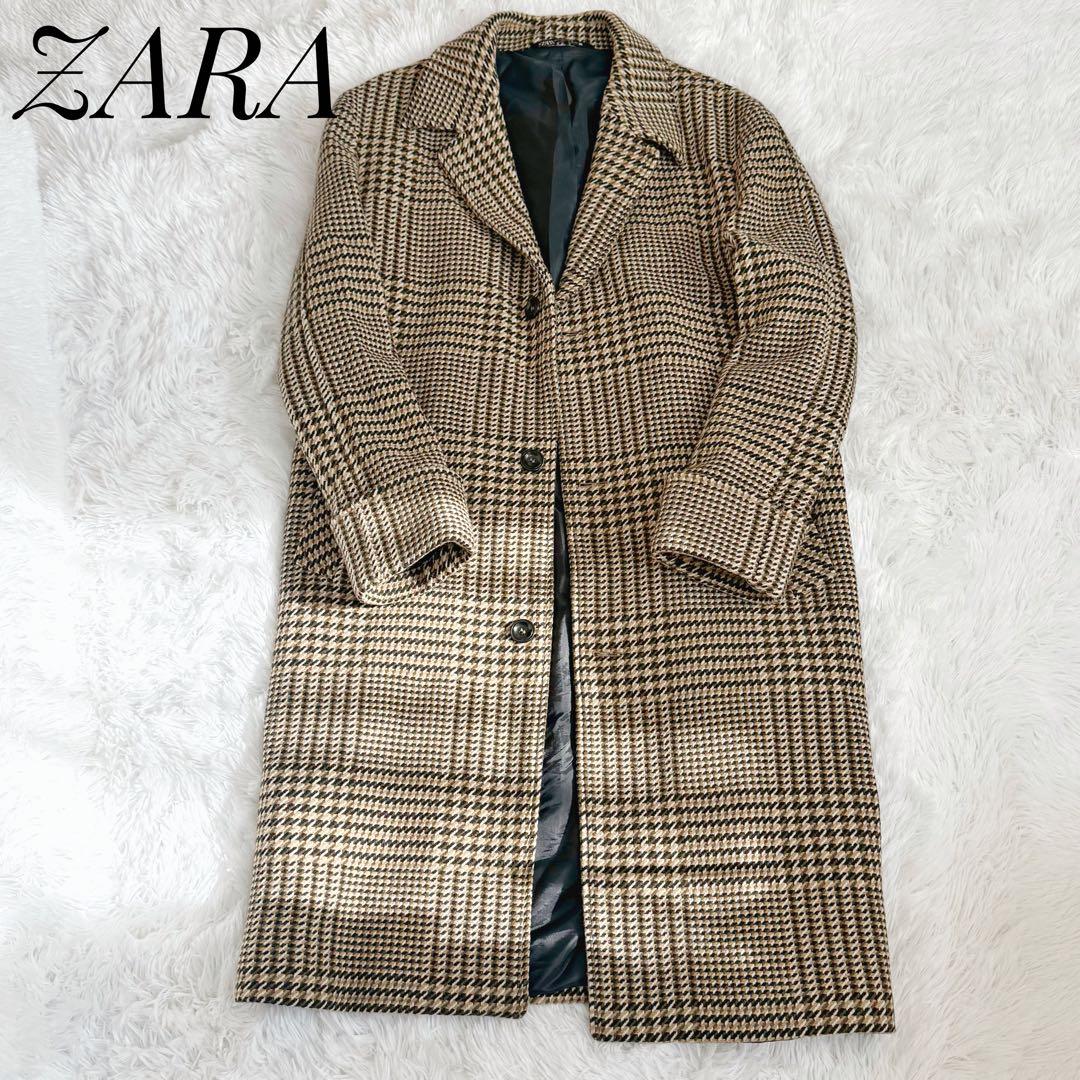 【美品】希少サイズ ZARA チェック チェスターコート XL