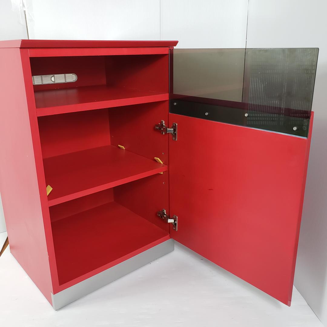 レトロ　赤色　キャビネット　レンジ台　テレビ台