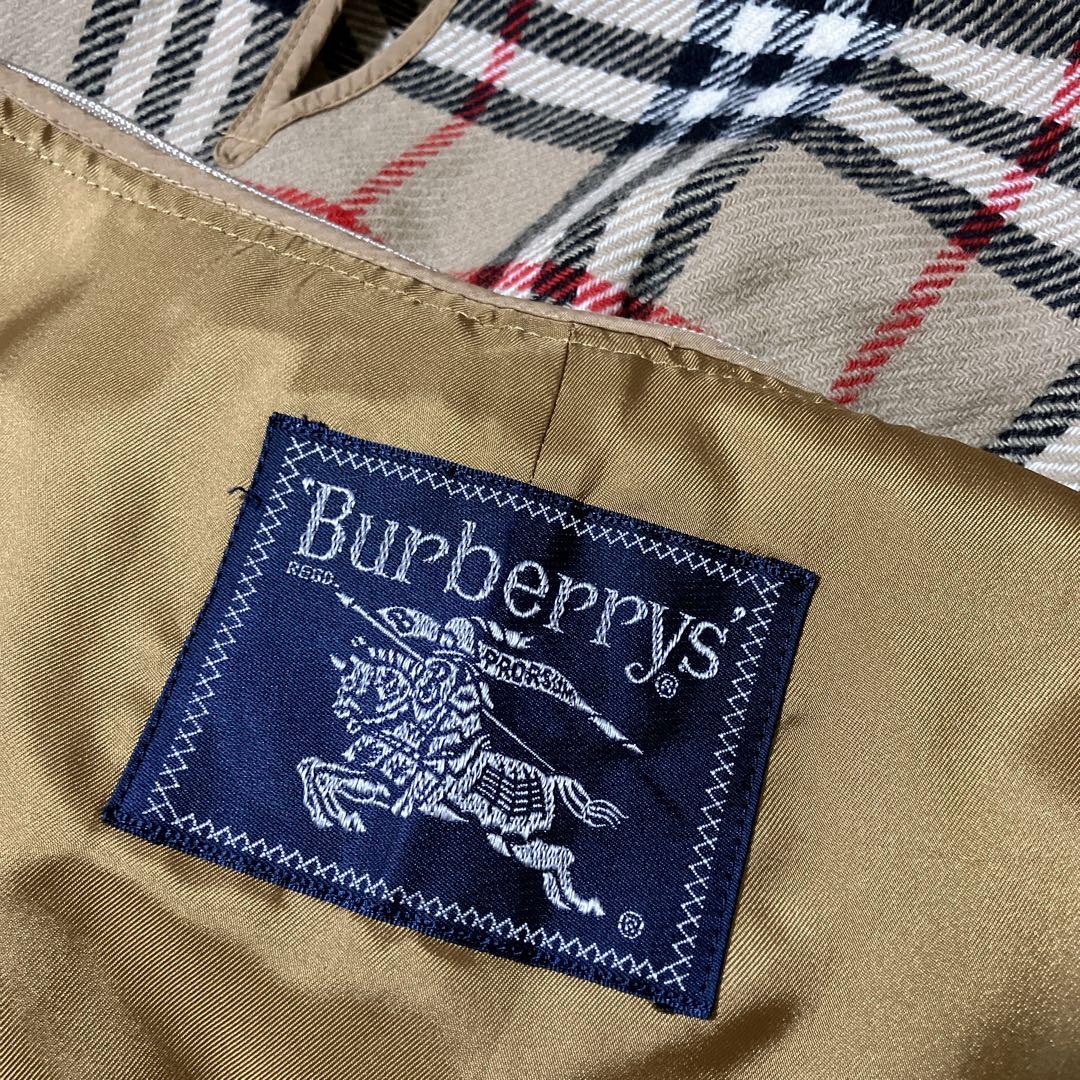 バーバリー　ウールライナー付　トレンチ　ステンカラーコート XL ノバチェック