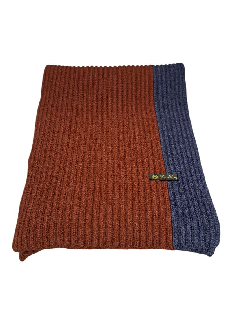 Loro Piana ロロピアーナ カシミヤマフラー ニット バイカラー