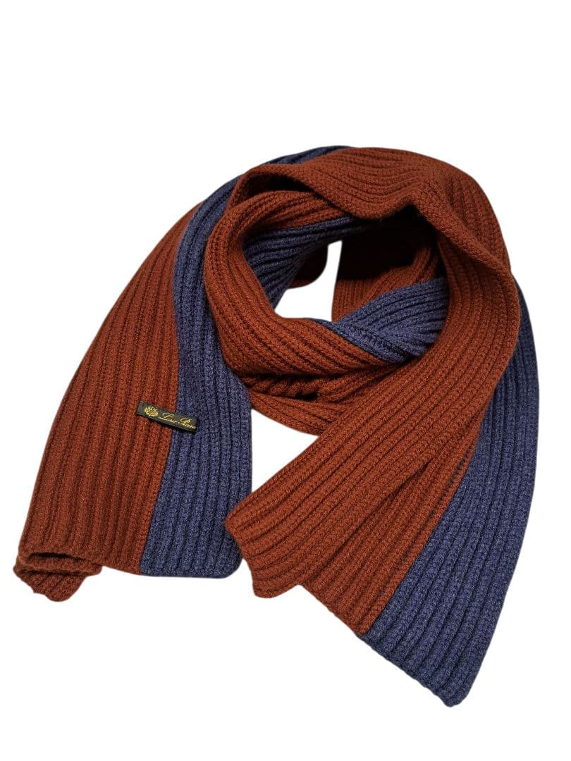 Loro Piana ロロピアーナ カシミヤマフラー ニット バイカラー