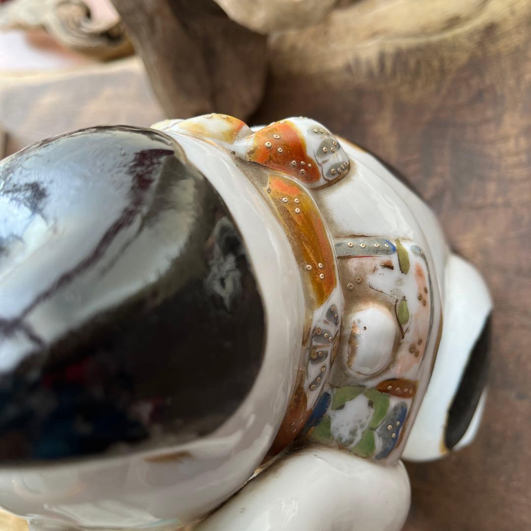 古瀬戸／招き猫／骨董／希少／縁起物／招き猫／アンティーク／ヴィンテージ