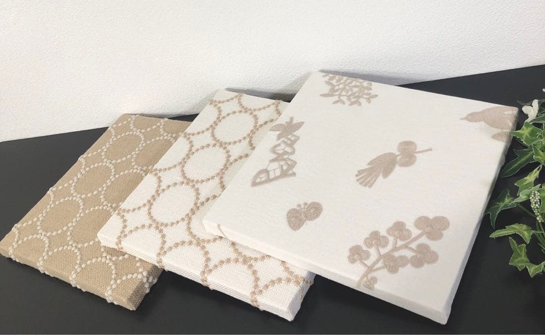 No.856.☆ミナペルホネン☆ファブリックパネル　３枚set