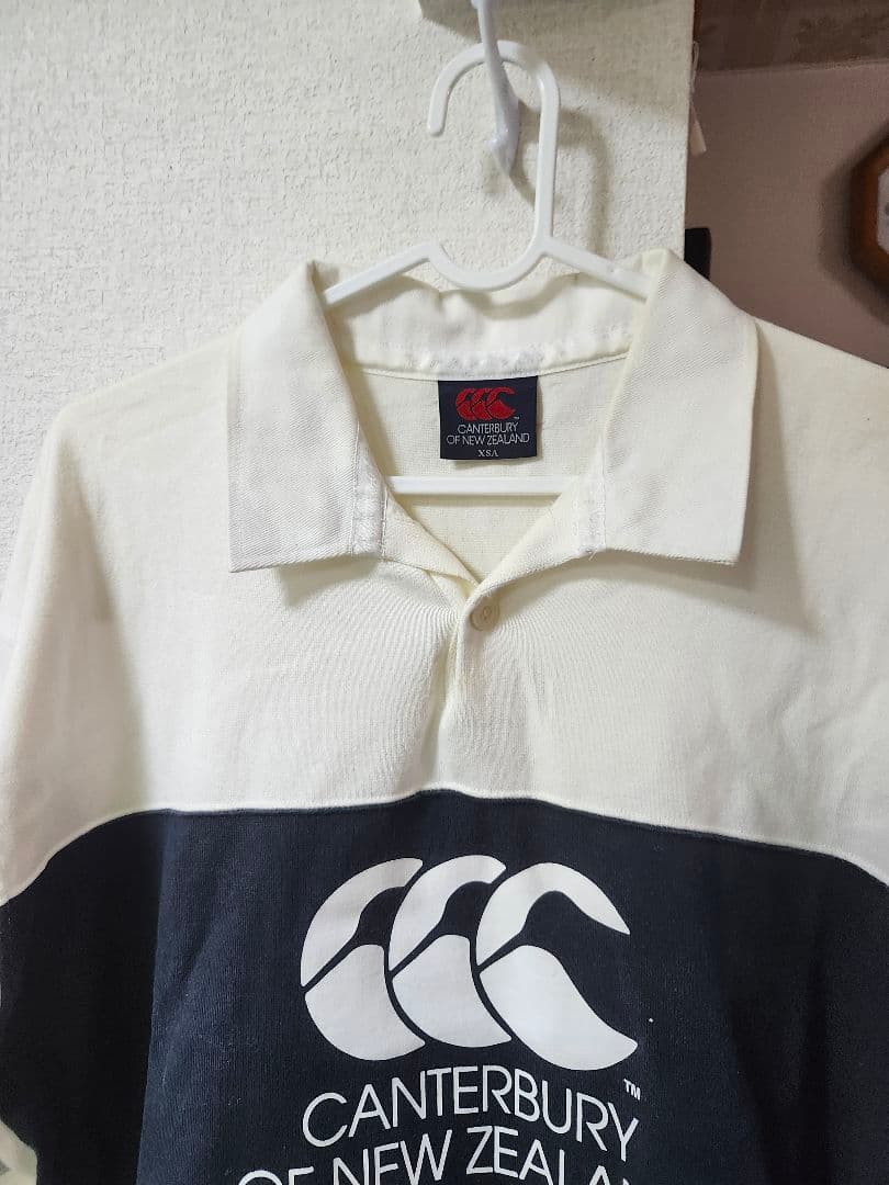 Canterbury ラガーシャツ ホワイト/ネイビー