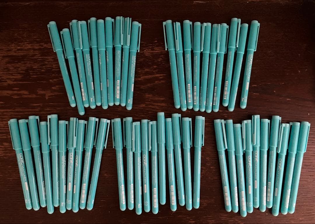 【激レア】コピック マルチライナー ターコイズ 50本（5線幅各10本）