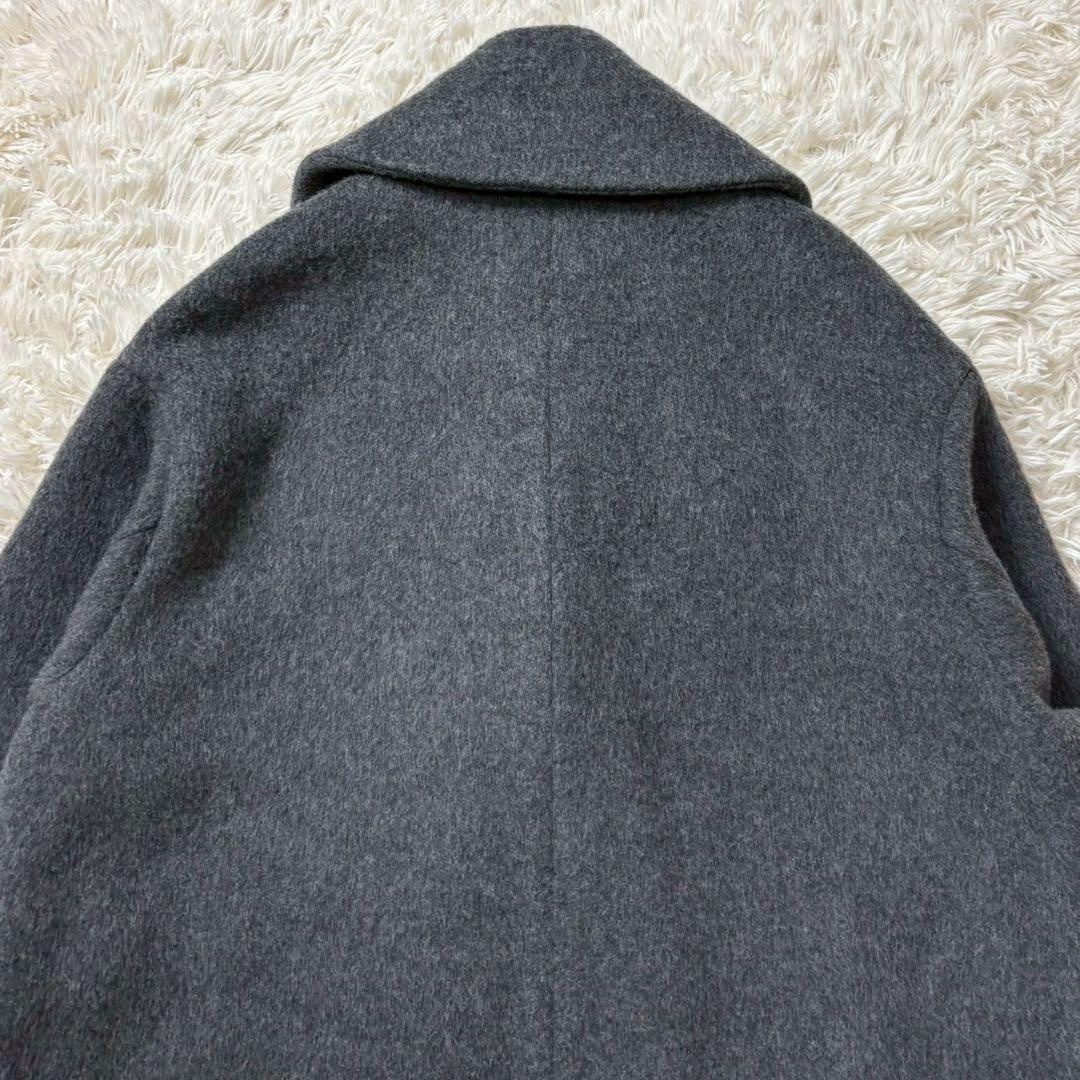 【未使用級】エンフォルド ウール リバーコート チェスター コクーン グレー×緑