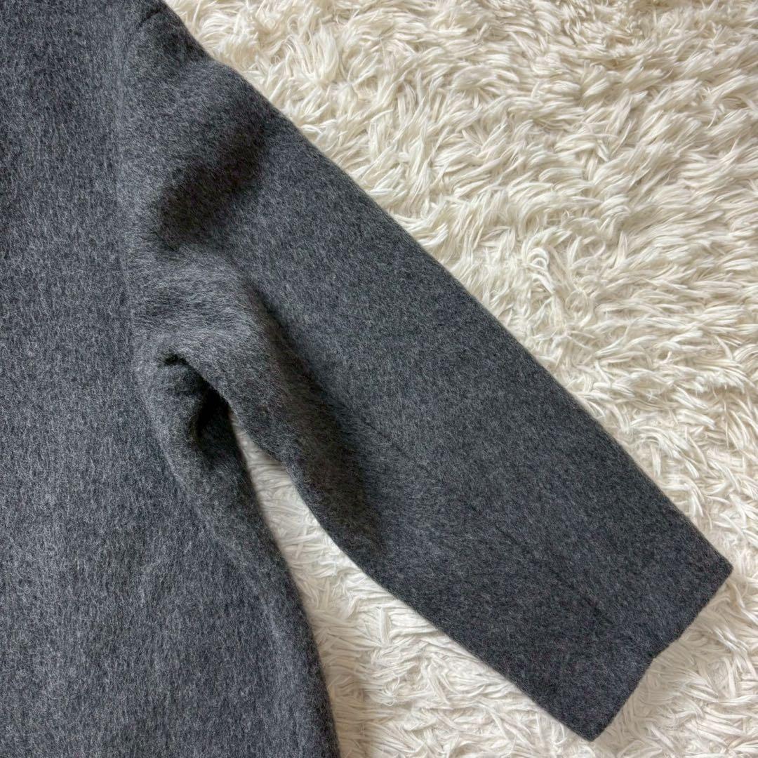 【未使用級】エンフォルド ウール リバーコート チェスター コクーン グレー×緑