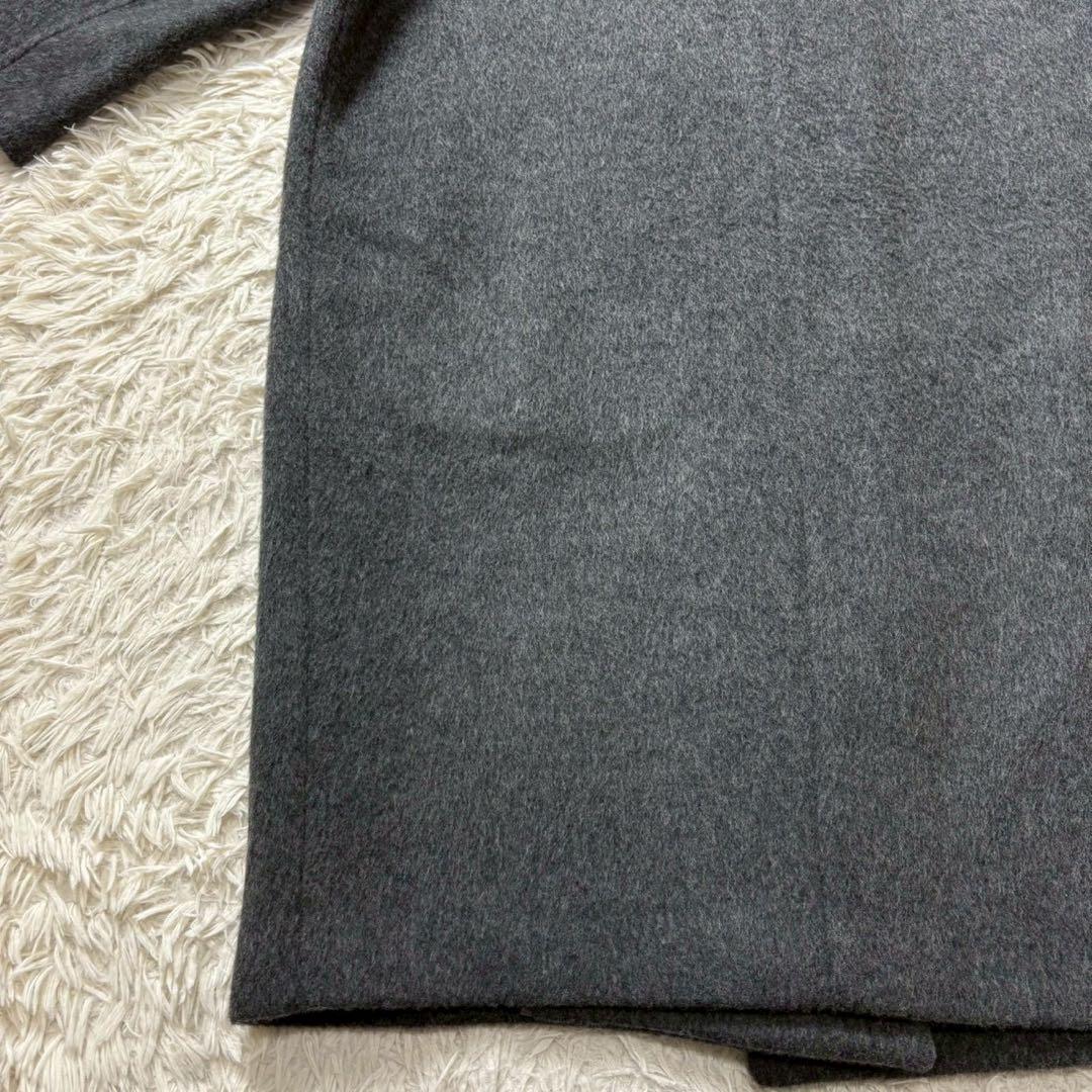 【未使用級】エンフォルド ウール リバーコート チェスター コクーン グレー×緑