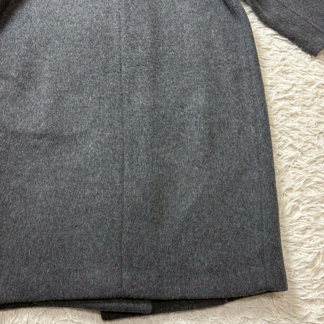 【未使用級】エンフォルド ウール リバーコート チェスター コクーン グレー×緑