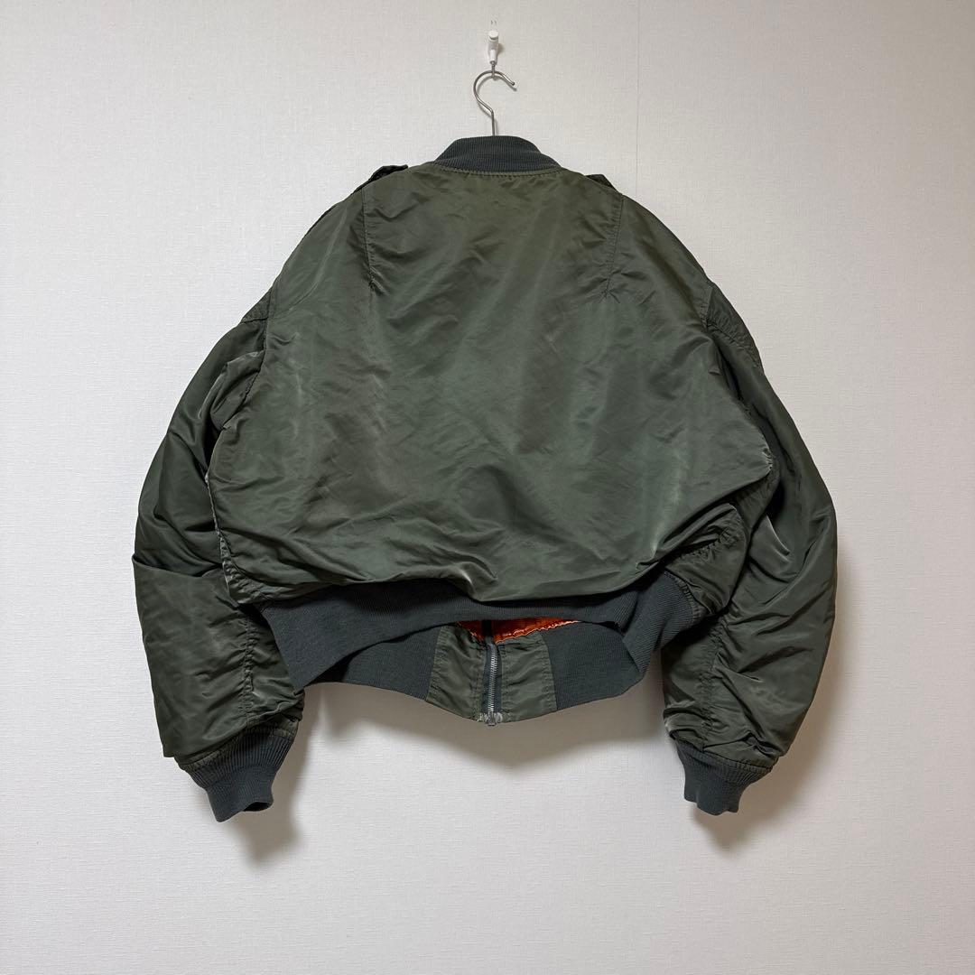 80sUSA製 ALPHA L-2Bフライトジャケット L セージグリーンma1