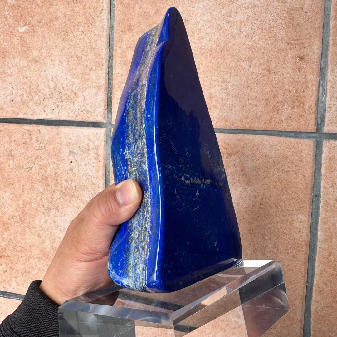 ☆ラピスラズリ5A引寄せ☆約2085gアフガニスタン産☆天然無着色クリスタル台座