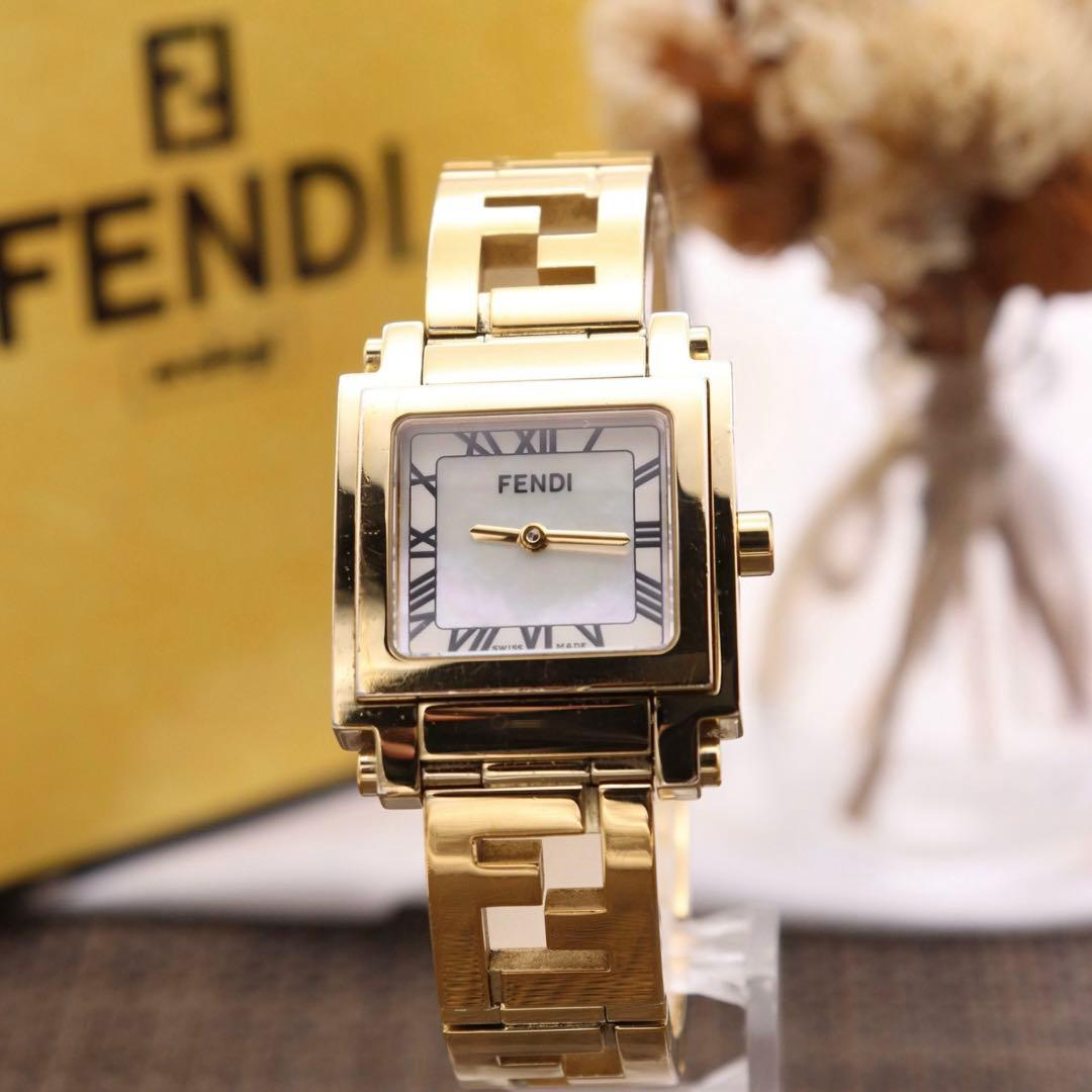 付属品付き【新品電池】FENDI 6000L/オロロジ 動作品 ゴールド 美品