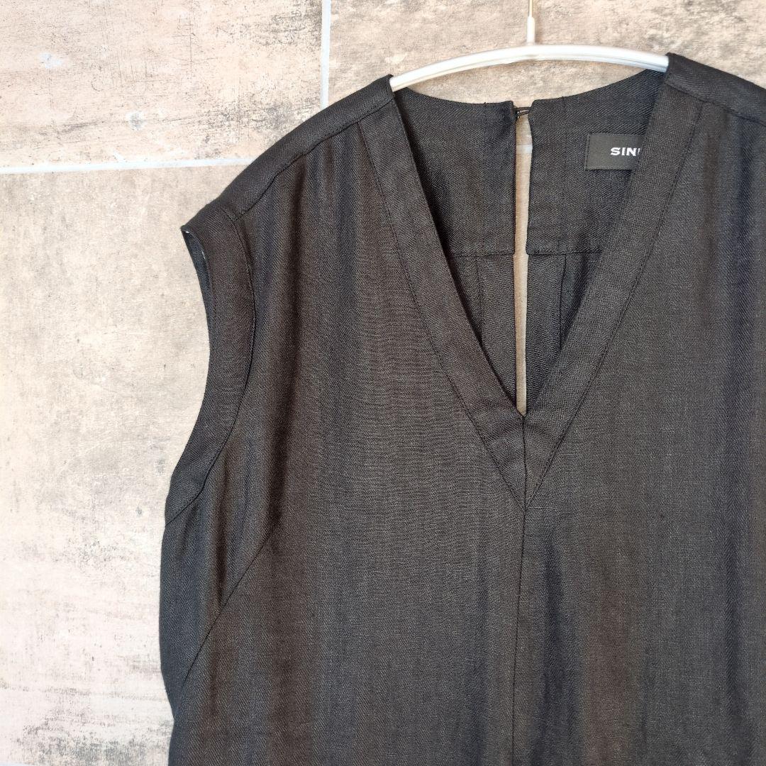 SINME シンメ Vネックオールインワン リネン