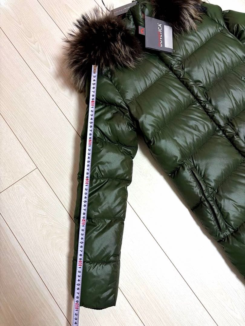 DUVETICAロングダウンコート DENEBカーキ38 極美品