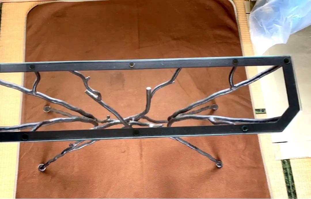 アイアン　テーブル　ガラス