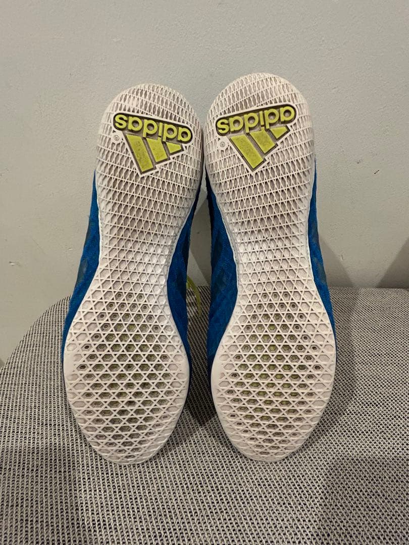 adidas ボクシングシューズ 青/黄 ハイカット