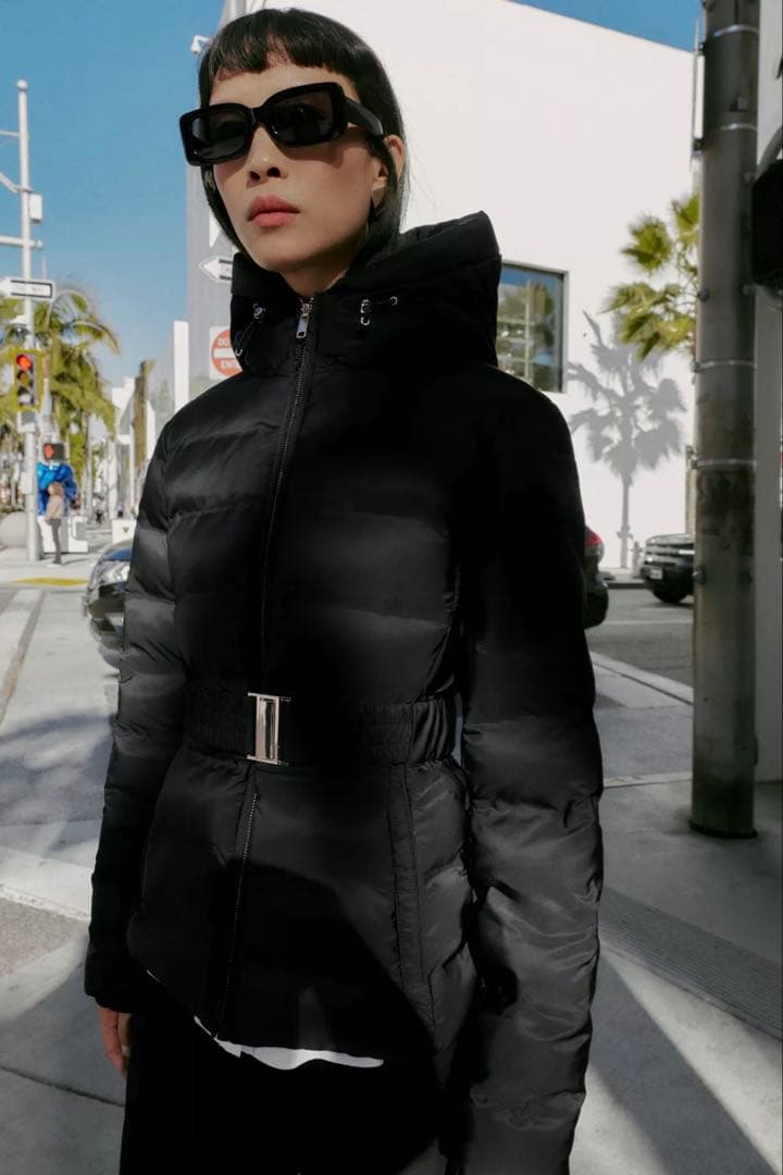 ZARA ダウンジャケット ブラック ベルト付き M