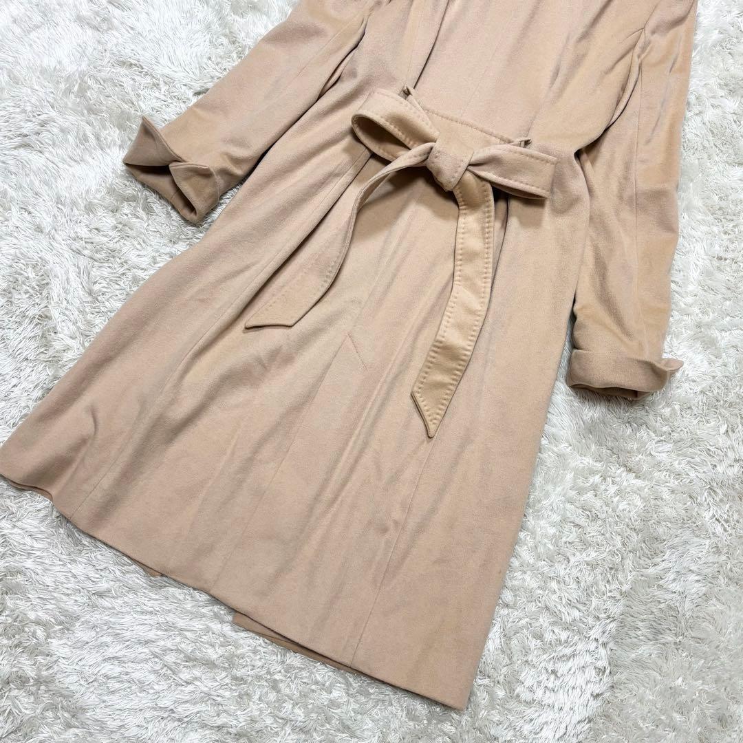 カシミヤ100% フォックスファー ロングコート ベルト付き Rue de B